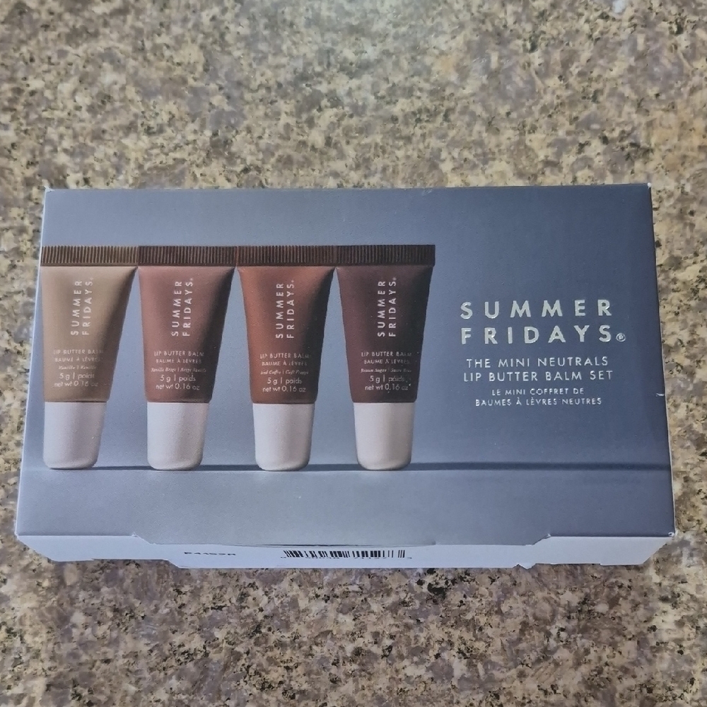 NWT Summer Fridays Mini Neutrals Lip Butter Balm Set. Sold Out Limited Edition
